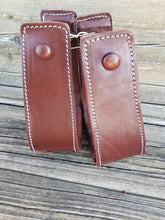 Load image into Gallery viewer, 3&quot; Leather Wrapped Stirrups
