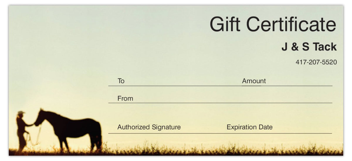 J&S Tack Digital Gift Card J and S Tack