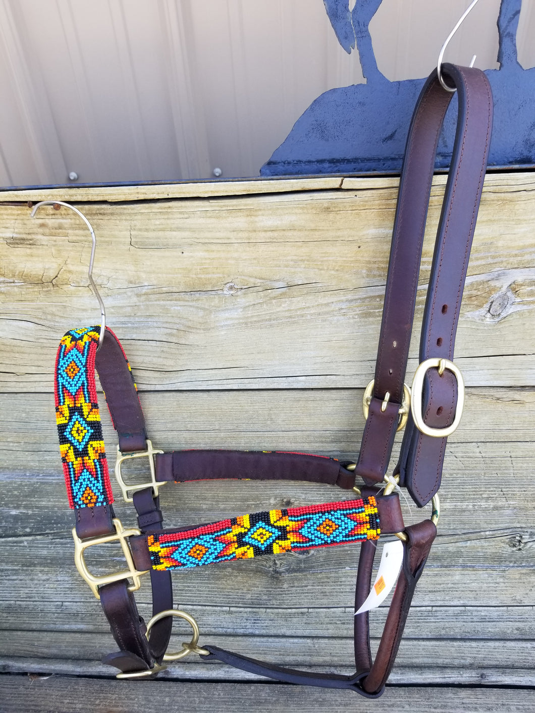 Beaded Leather Halter