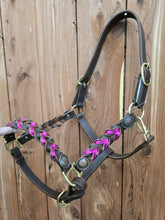 Load image into Gallery viewer, Braided Leather Halter with Conchos
