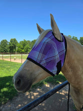 Load image into Gallery viewer, Purple Argyle Fly Mask
