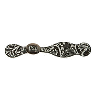 Women's Spur Straps Black/White Paisley