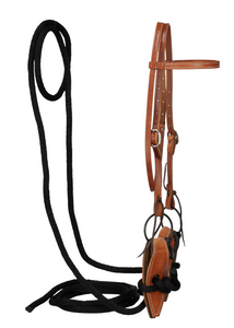 Complete Leather Bridle Slobber Strap Mecate Reins