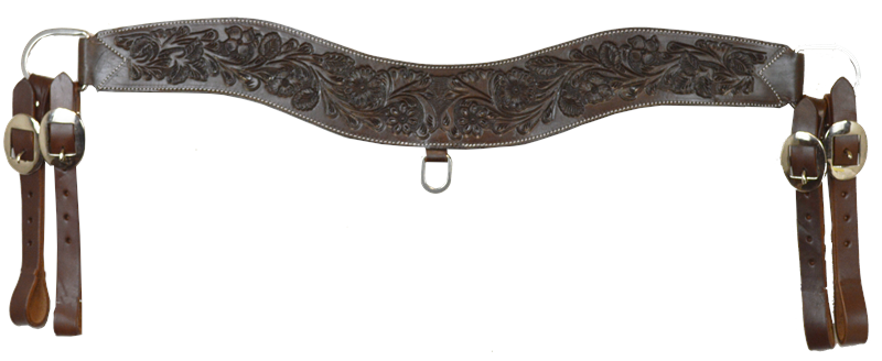 Chocolate Floral Tooled Tripping Collar