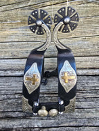 Black Cross 7pt Spurs