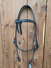Load image into Gallery viewer, Berlin Leather Black Browband Headstalls
