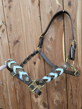 Load image into Gallery viewer, Braided Leather Halter with Conchos
