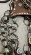 Load image into Gallery viewer, Crystal Blue Gladiator Ring Tack Set
