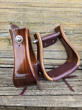 Load image into Gallery viewer, Flat Bottom Wood Stirrups
