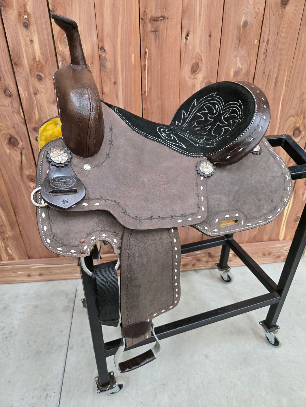 Barbed Wire Tooled Saddle