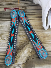 Load image into Gallery viewer, Beaded Turquoise Concho Spur Straps
