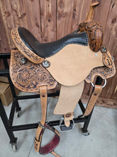 Load image into Gallery viewer, Cloverleaf 6 Black Seat Barrel Saddle
