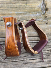 Load image into Gallery viewer, Flat Bottom Wood Stirrups
